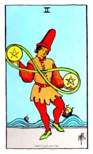 Two of Pentacles Tarot card