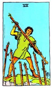 Seven of Wands Tarot card