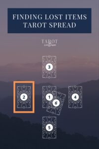 Layout of Tarot spread for finding lost items highlighting card #2