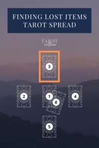 Layout of Tarot spread for finding lost items highlighting card #1