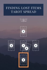 Layout of Tarot spread for finding lost items highlighting card #5